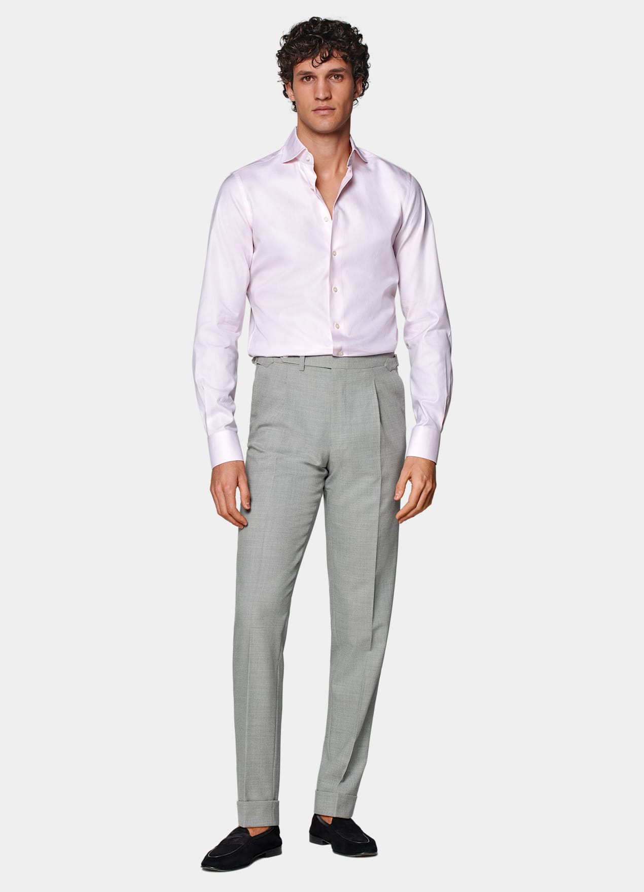 Chemise coupe ajustée en oxford royal rose