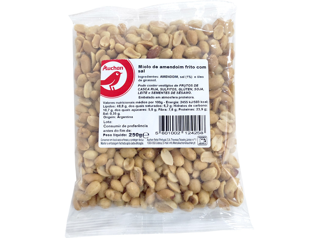 AMENDOIM AUCHAN COM SAL 250 G