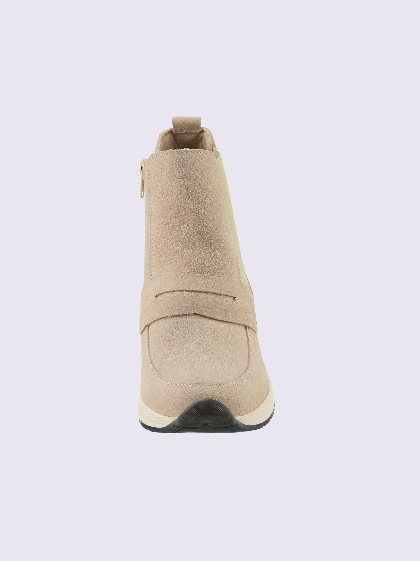 Bottines cuir velours de vache.