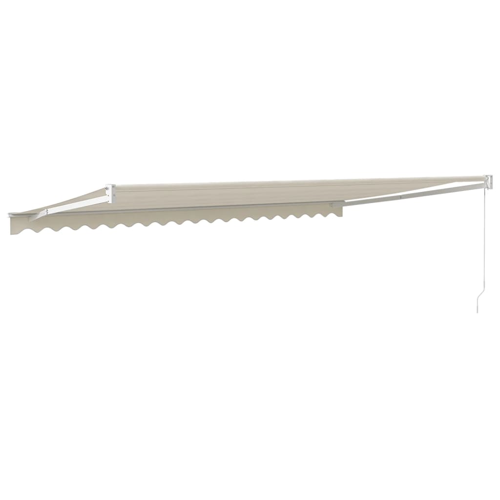 Auvent rétractable crème 5x3 m tissu et aluminium