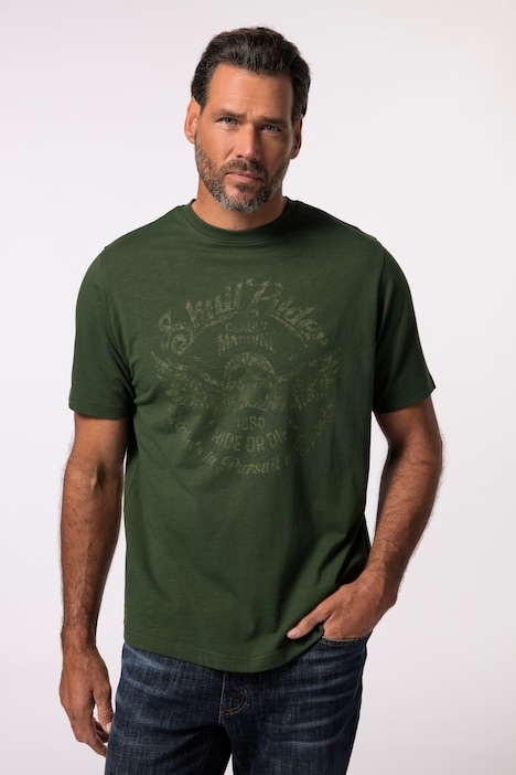 T-Shirt, Halbarm, Vintage Brustprint, bis 8XL