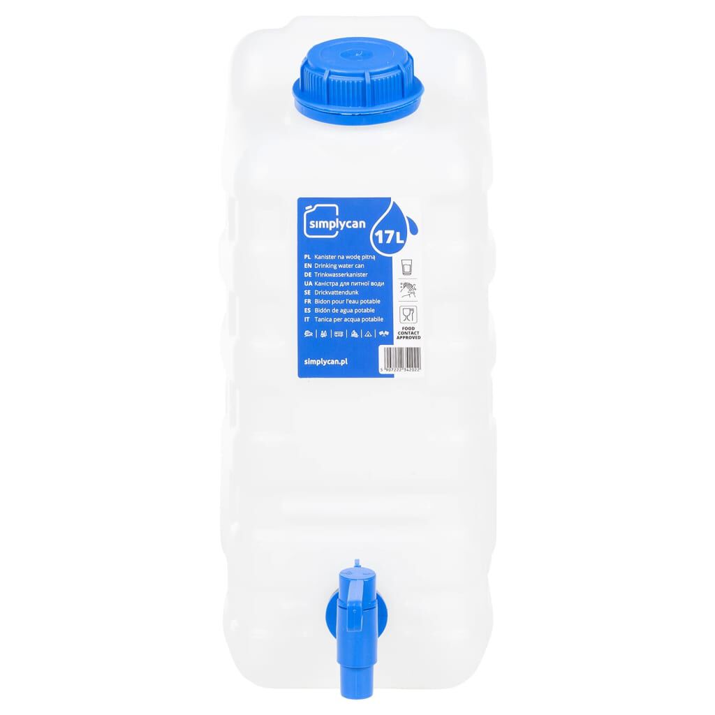 vidaXL Watertank met kraan, transparant, 15 L, kunststof