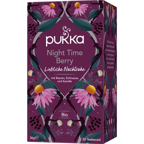 Bio-Kräutertee Night Time Berry, mit Beeren, Echinacea und Kamille