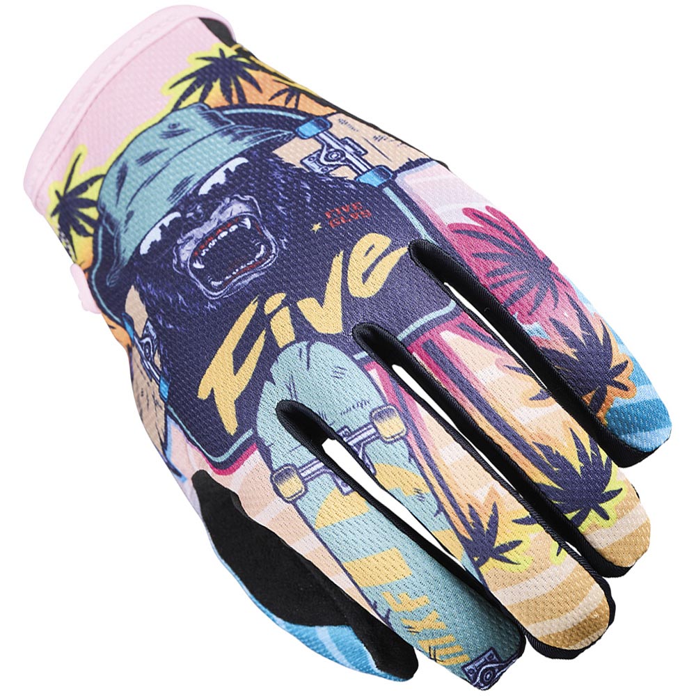 Five - Gants MXF4 Graphics Venice Peach Jaune / Rose / Bleu