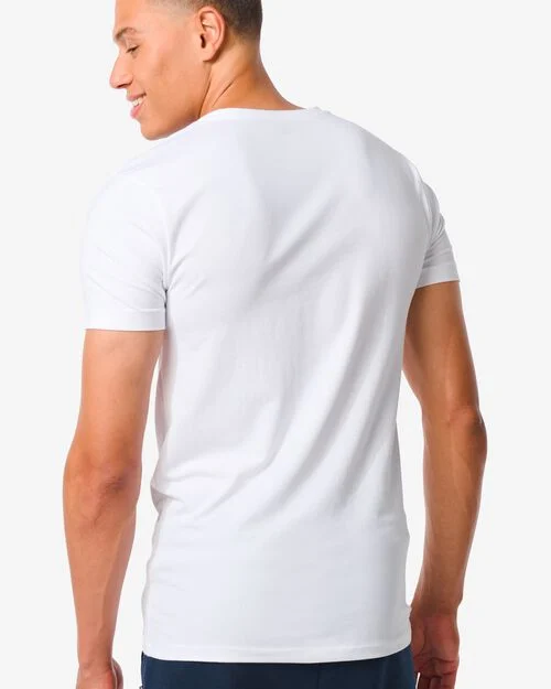 t-shirt homme slim fit col en v blanc