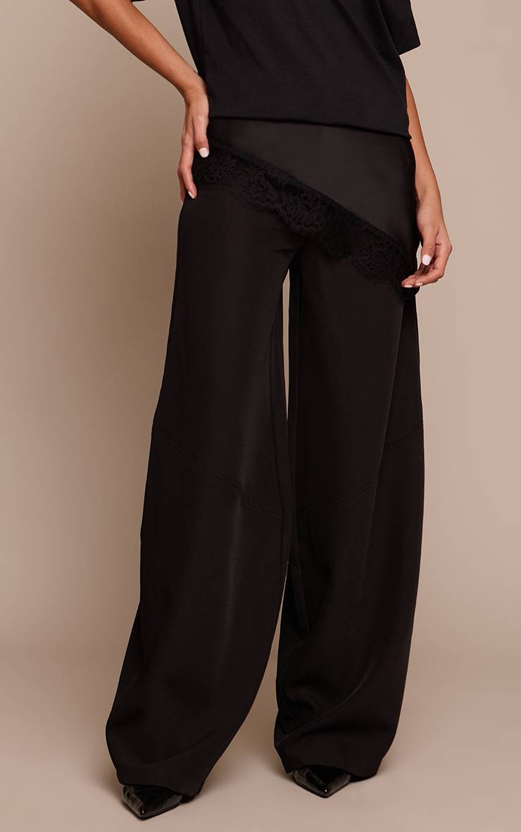 Noir Pantalon Ballon Tissé À Détails De Coutures