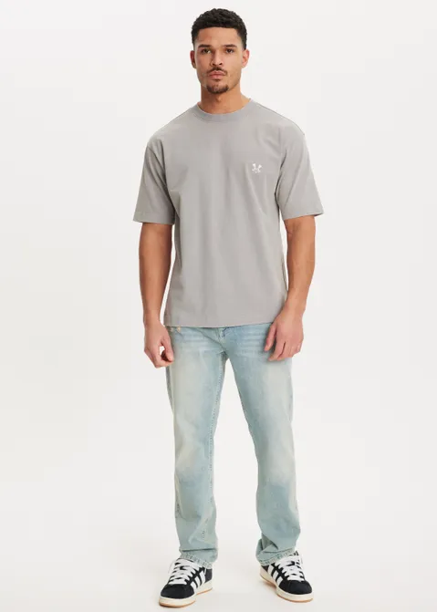 T-shirt met print cross grijs (GRS.ACD)