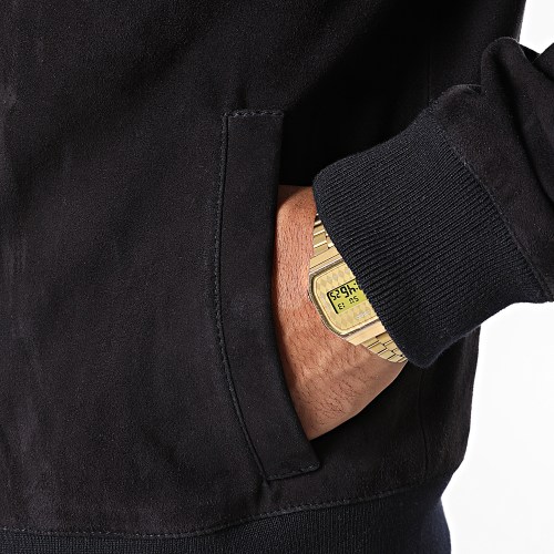 Veste Cuir Bower 2 Bleu Marine