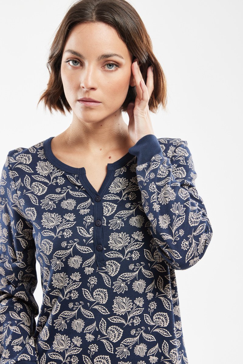 Chemise de nuit imprimée - coton
