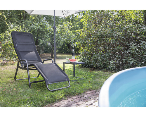 Ligstoel, zwarte stof