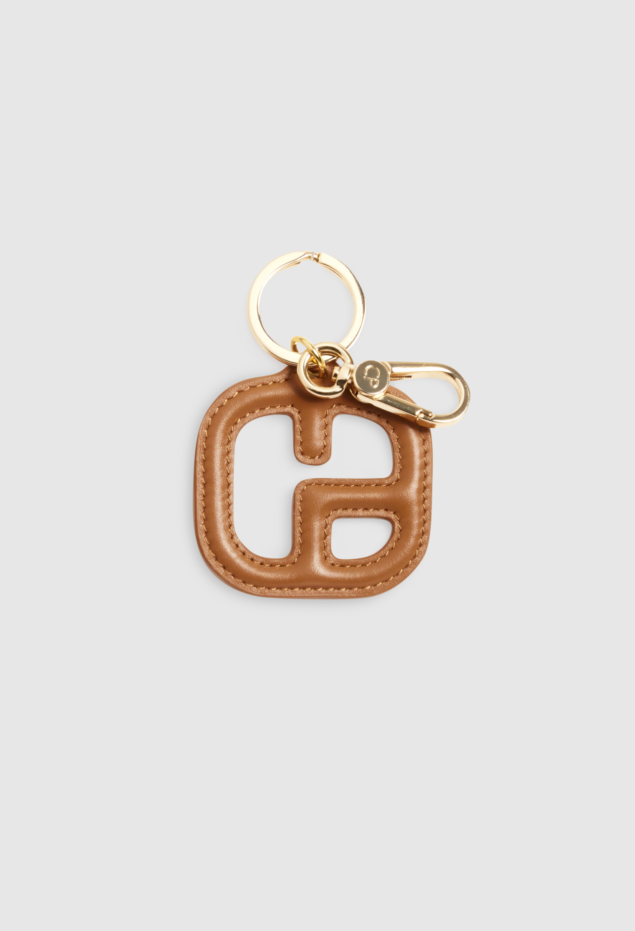 Porte cle cuir camel