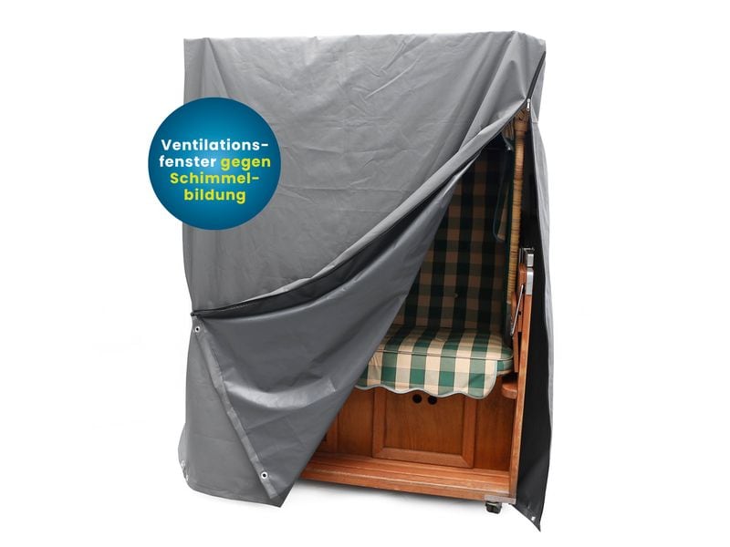 Hoberg Strandkorbabdeckung gross, 140 x 100 x 165 cm, grau Abdeckhaube, Strandkorb