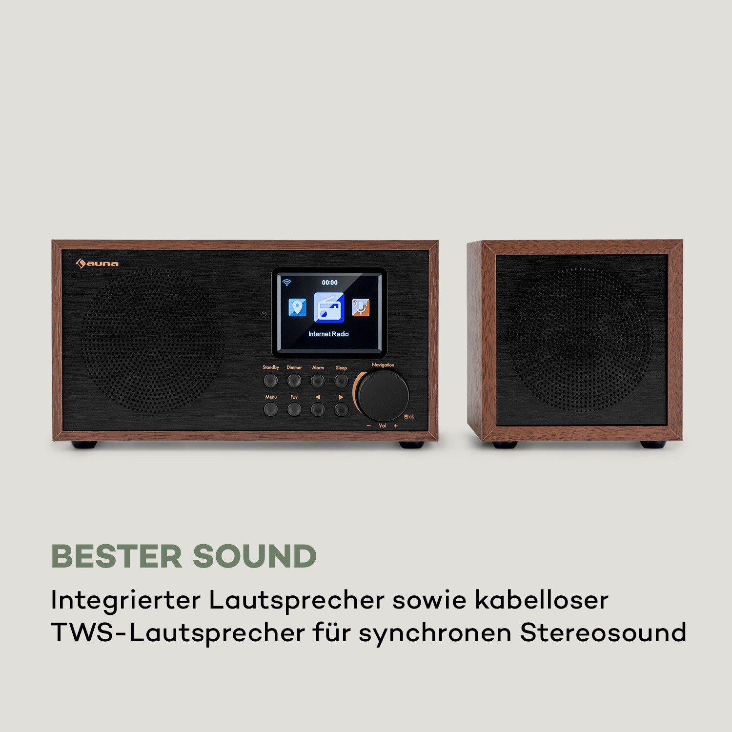 Silver Star Mini Two Internet DAB+/FM Radio, WiFi, BT, TWS Speaker Silber/Schwarz
