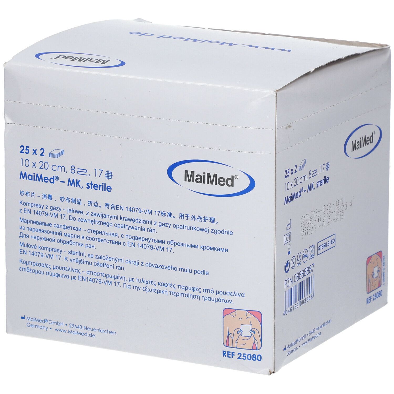 MaiMed® Mullkompressen steril 10 x 20 cm 8fach