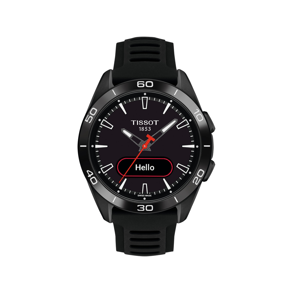Montre TISSOT Touch collection homme solaire, bracelet silicone noir