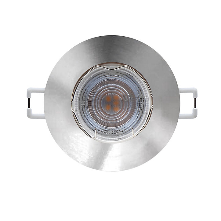 Lot 3 spots à encastrer LED GU10 Ø8,5cm IP20 230lm 35W 3W Blanc chaud Argent