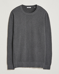 KnowledgeCotton Apparel Vagn Bubble Knit Cotton Crew Neck Total Eclipse