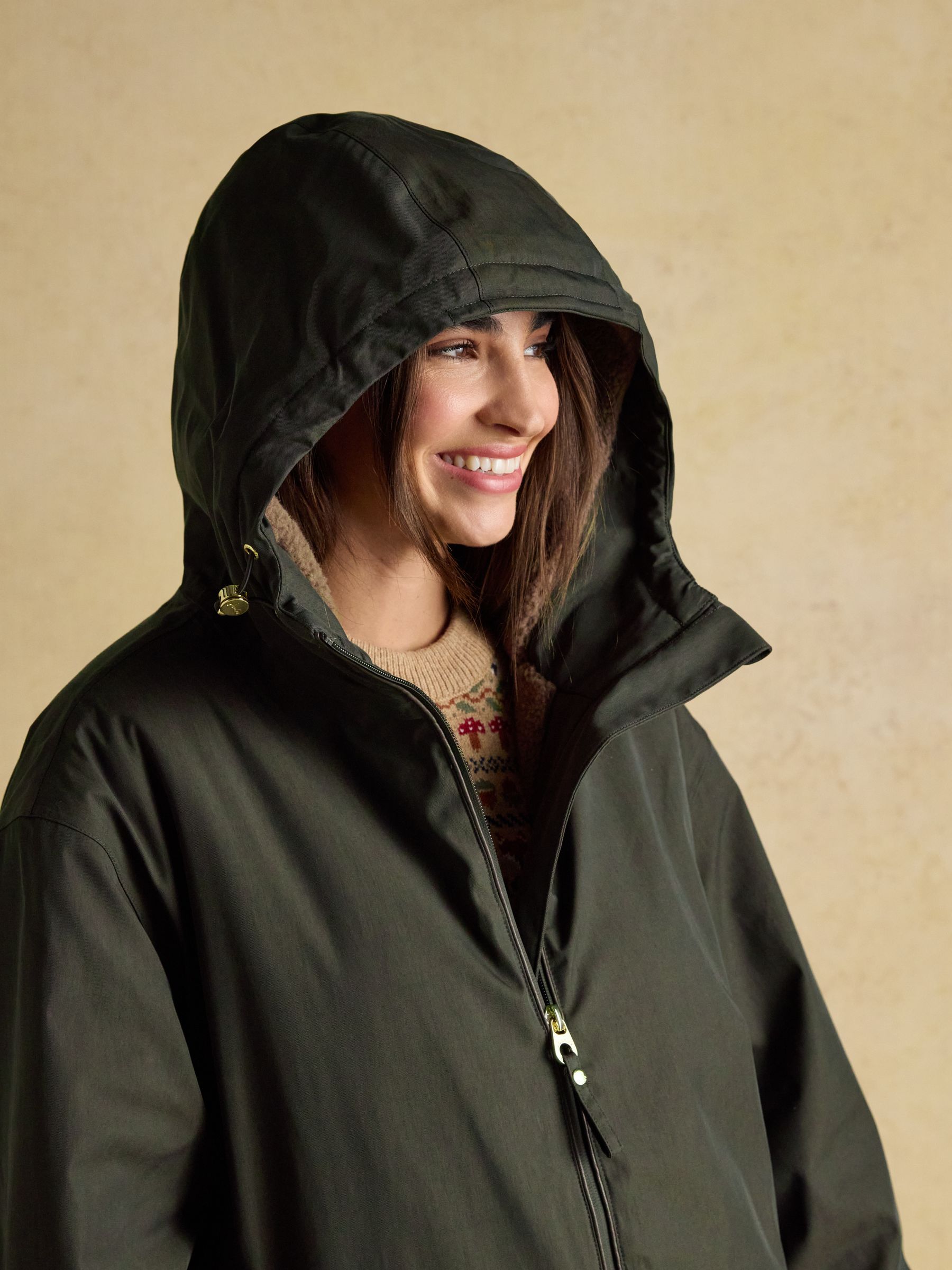 Groen - Joules - Oversized waterdichte overall met fleece voering