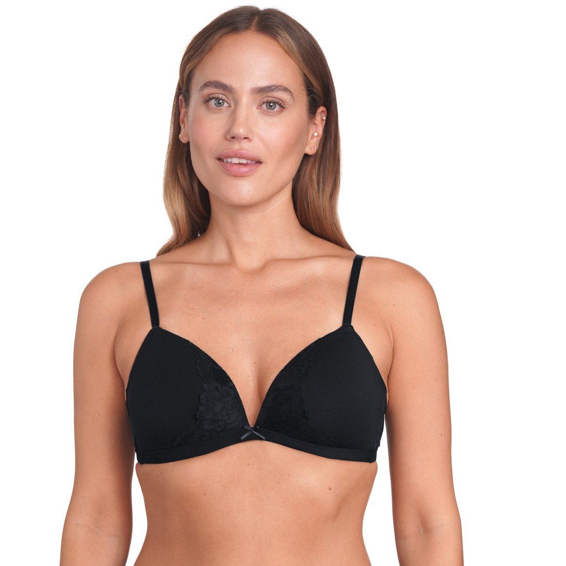 Gina Benotti 2 Damen Soft-BHs mit Spitze hellblau / dunkelblau