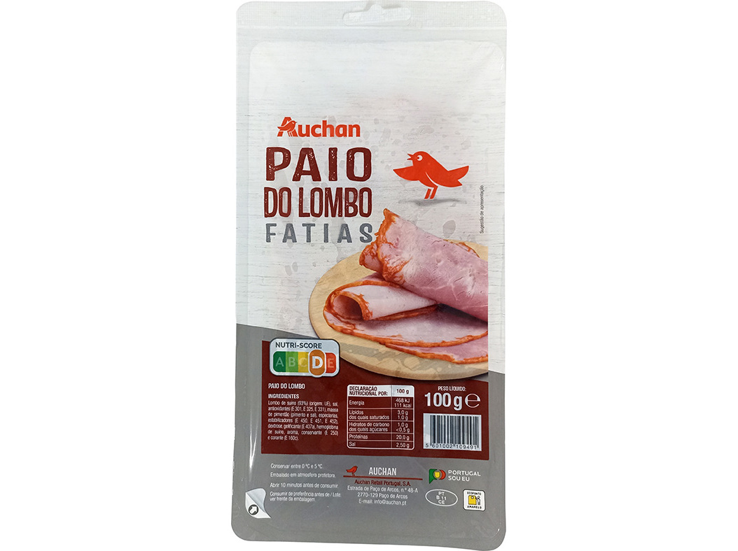 PAIO DO LOMBO AUCHAN FATIAS 100 G
