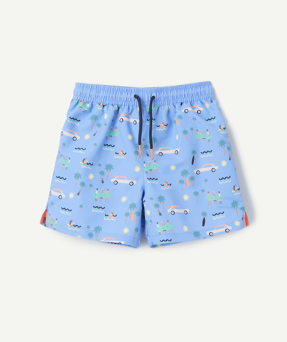 SHORT DE BAIN BÉBÉ GARÇON EN FIBRES RECYCLÉES BLEU IMPRIMÉ ÉTÉ