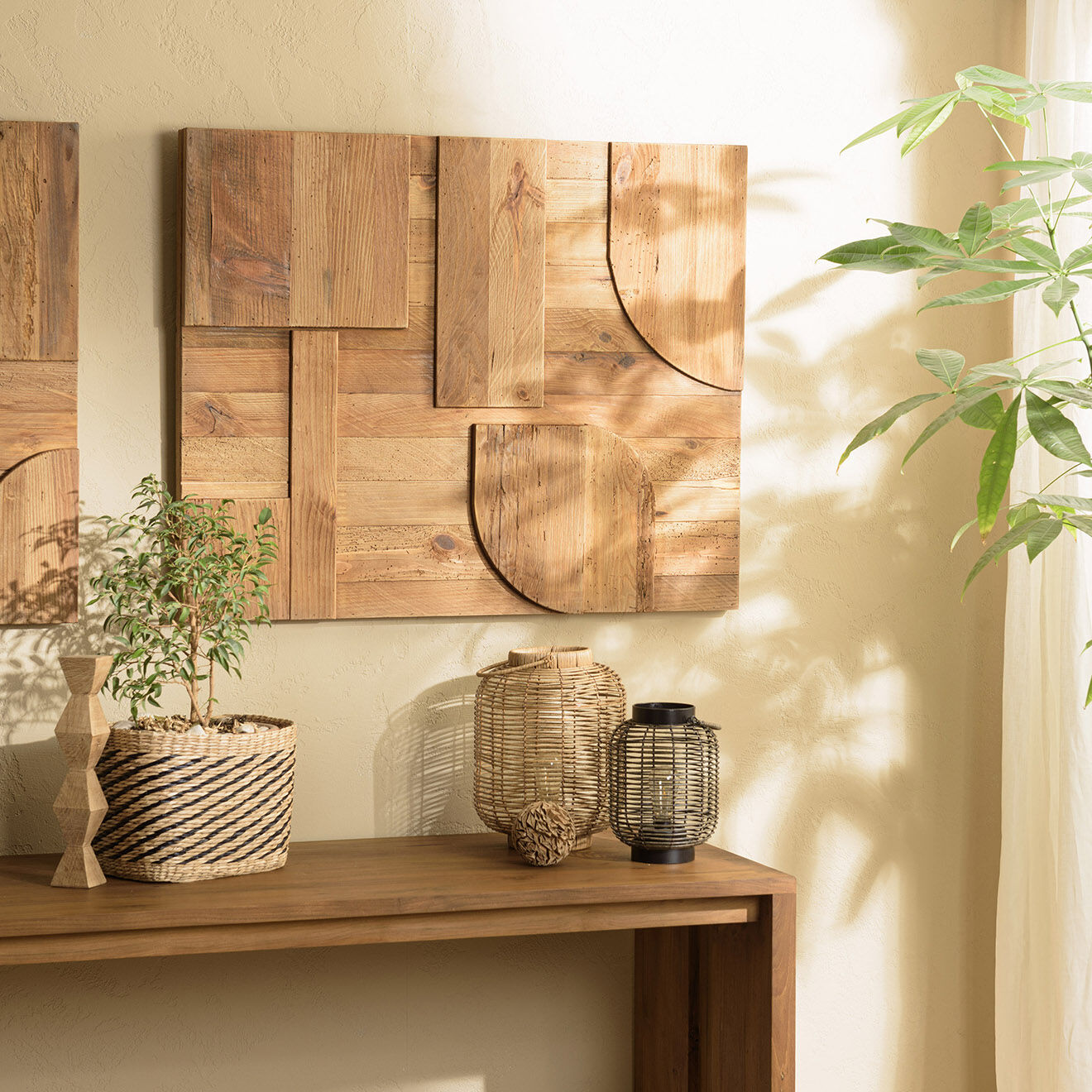 Macabane Décoration murale A formes géométriques bois - 98x80 cm