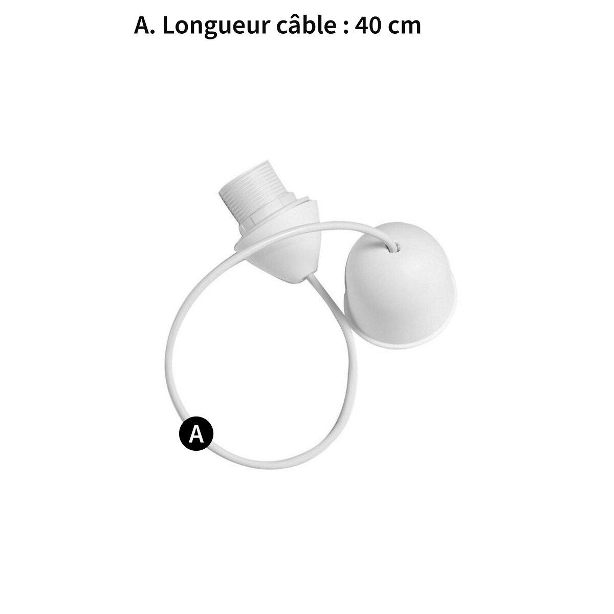 LA REDOUTE INTERIEURS<br>Cabo elétrico para luminária pendente E27, Baulind
