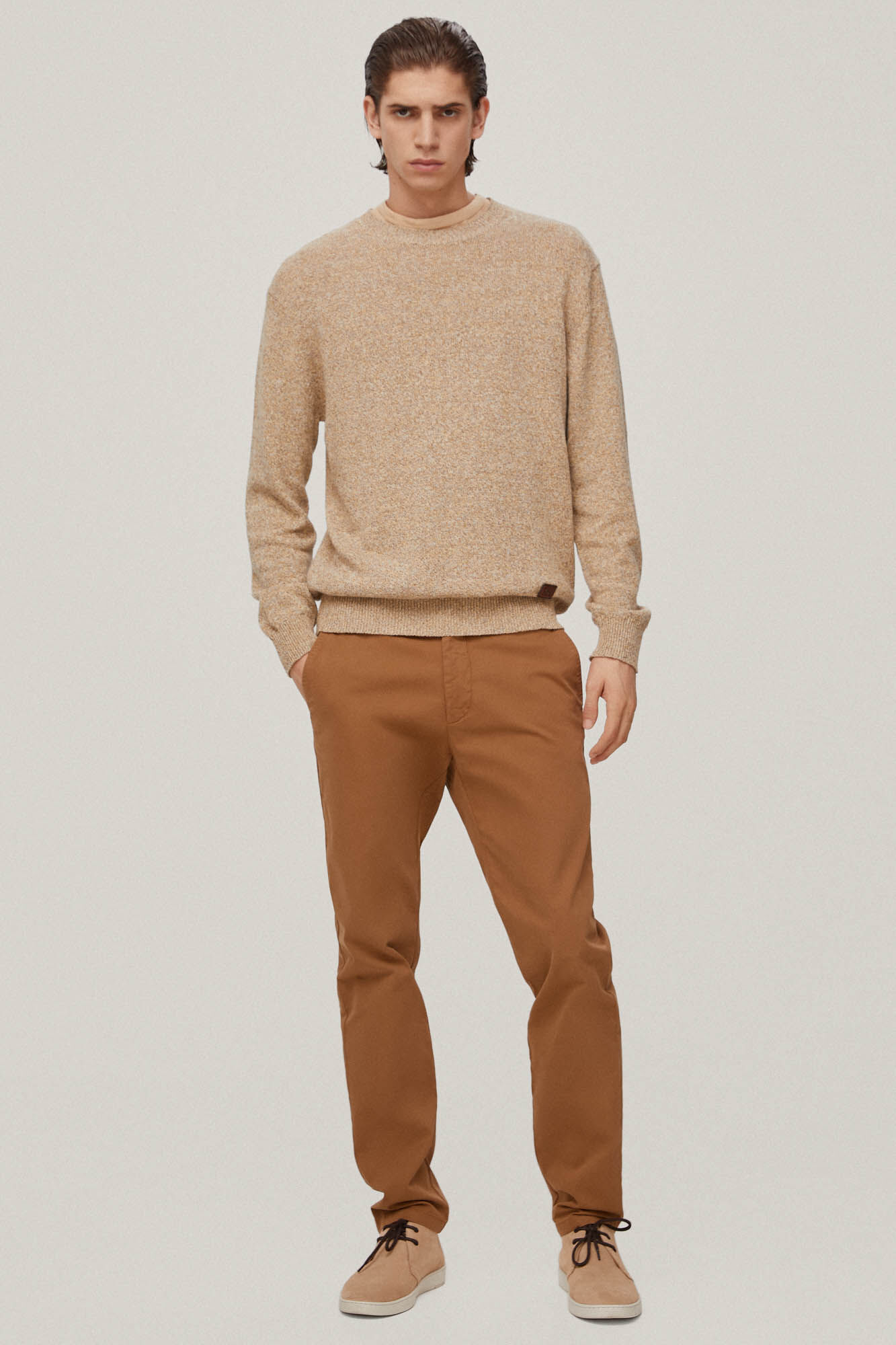 Calça chino premium slim fit flexível - Marrom