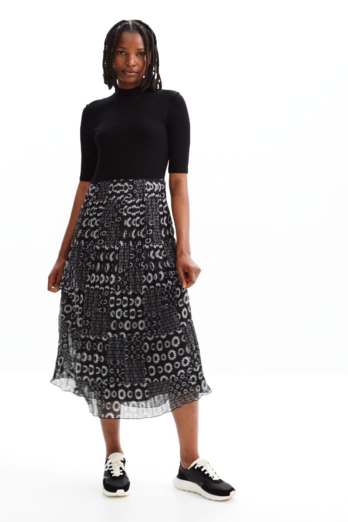 Robe midi combinée