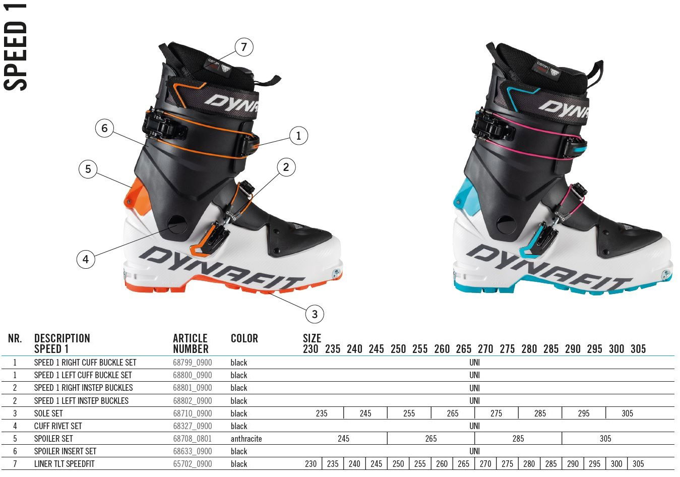 Dynafit Speed1 Cuff Buckle Set