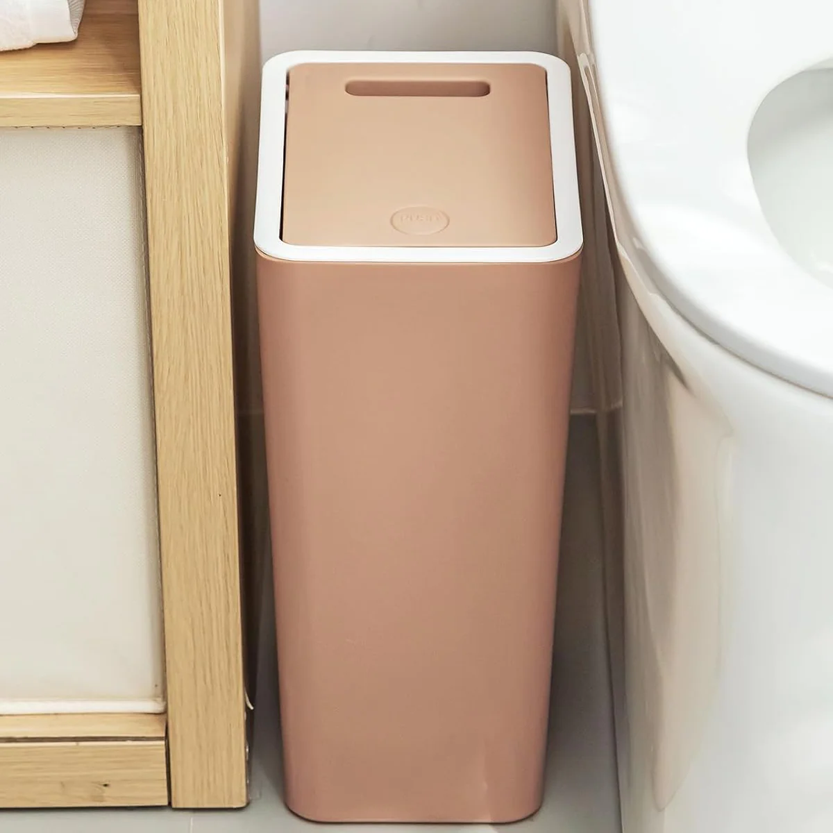 Poubelle de Cuisine de 8L avec couvercle brun Vendos85