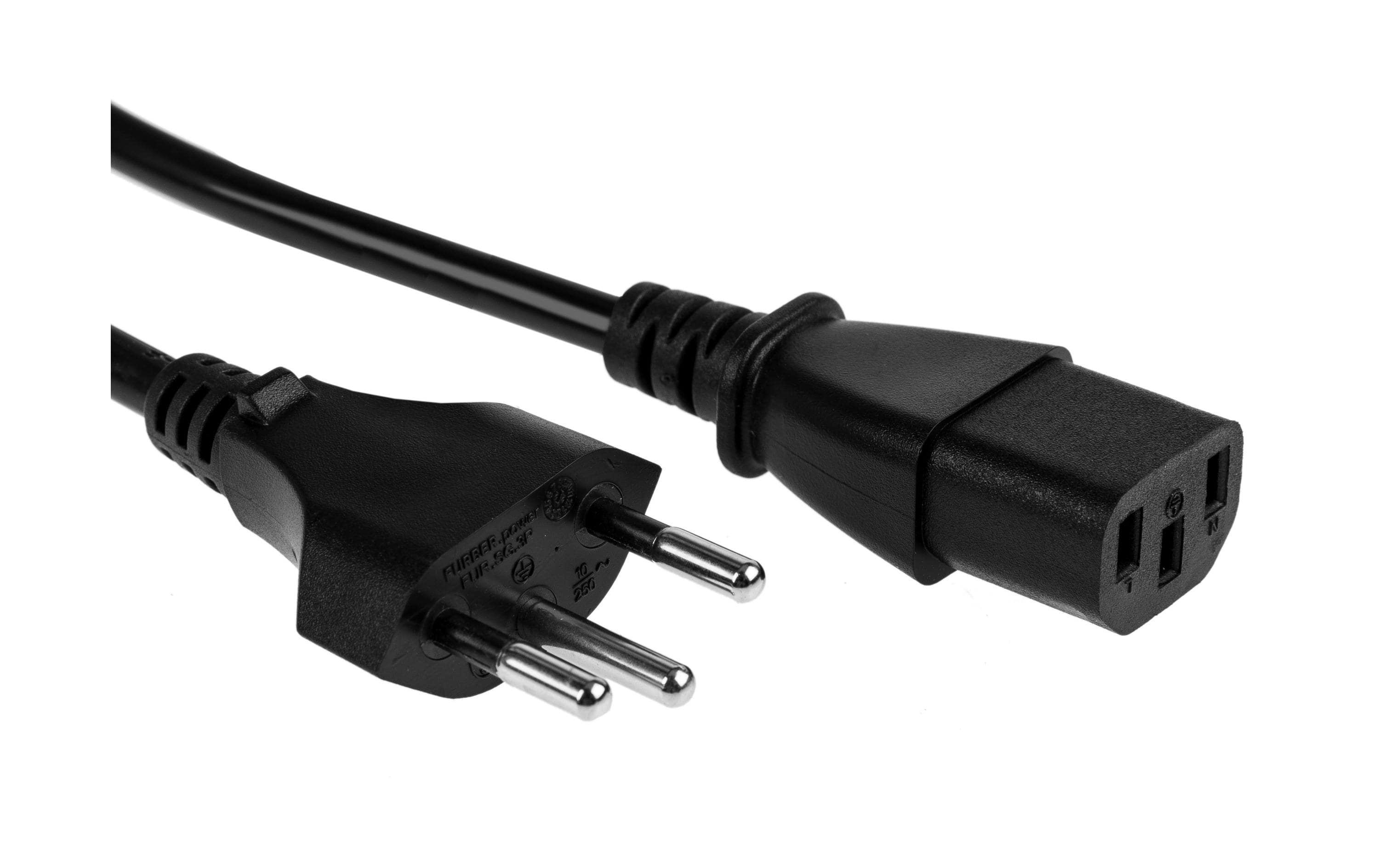 Netzkabel C13-T12 10 m SchwarzKaltgerätekabel H05 VV-F 3G0.75