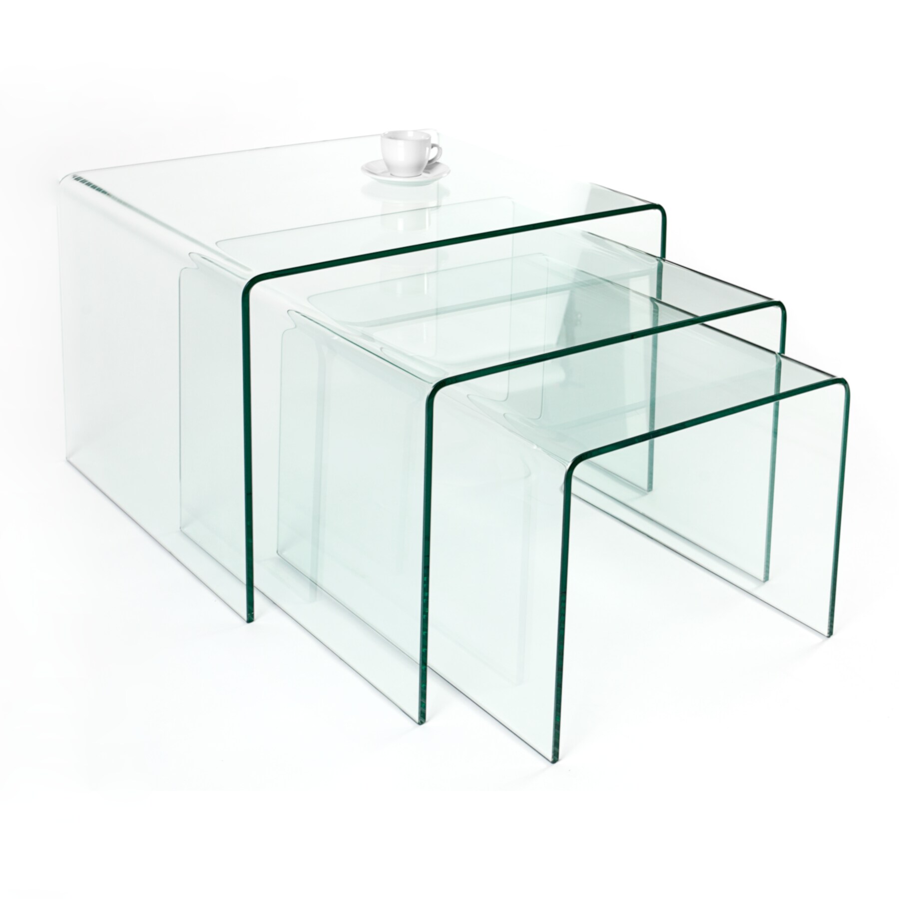 riess-ambiente Couchtisch FANTOME -60cm Beistelltische transparent 3er Set Glas