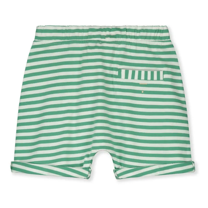 Gray Label Short Rayé Coton Bio | Vert Menthe