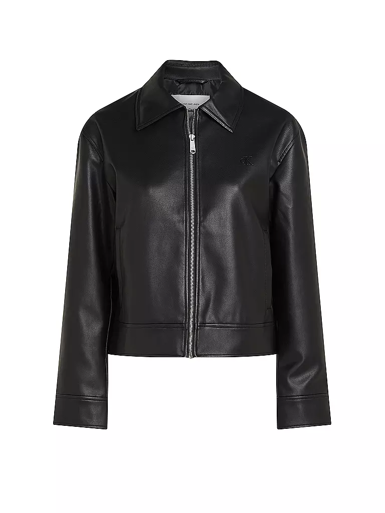 CALVIN KLEIN JEANS Jacke in Lederoptik schwarz