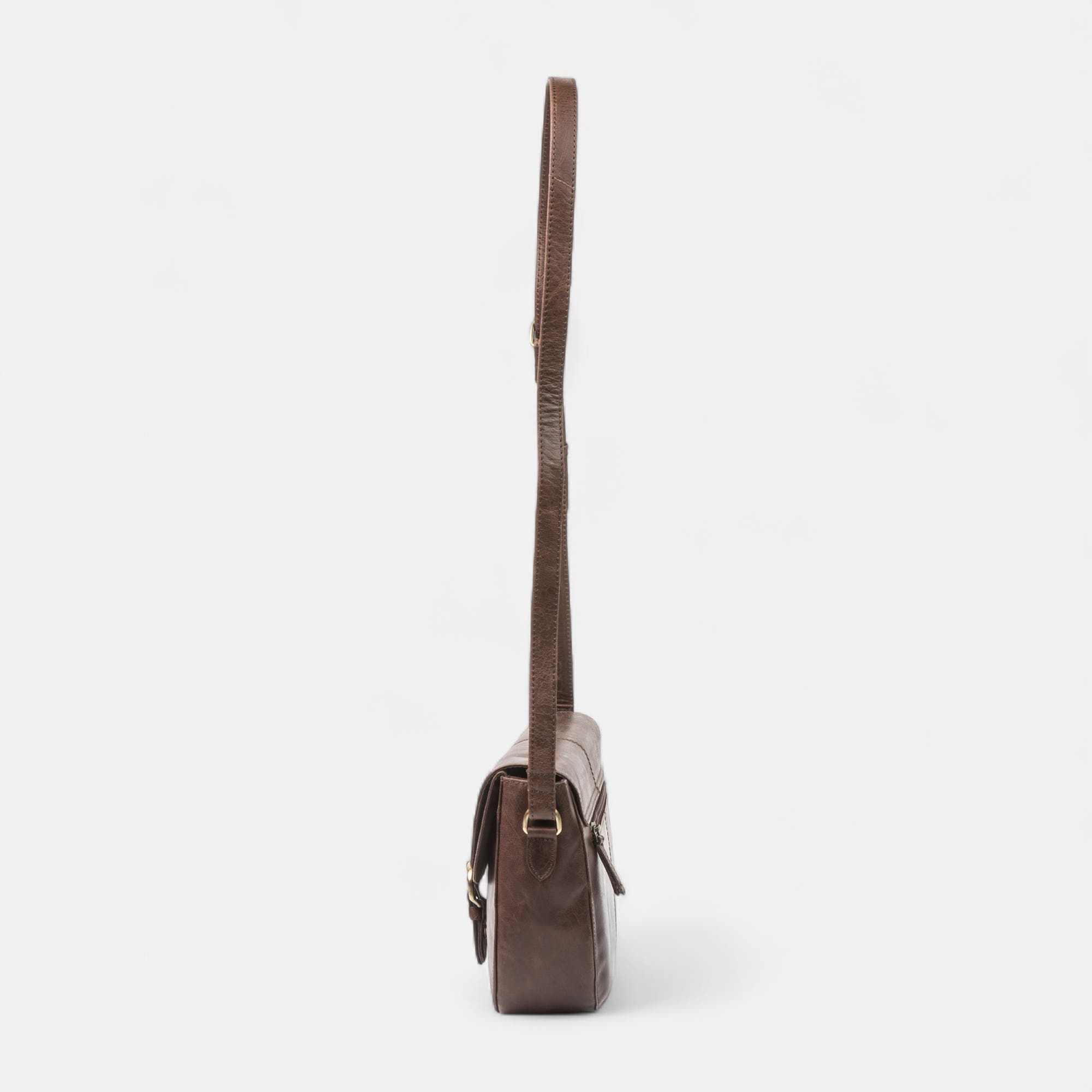 Sac bandoulière en cuir marron