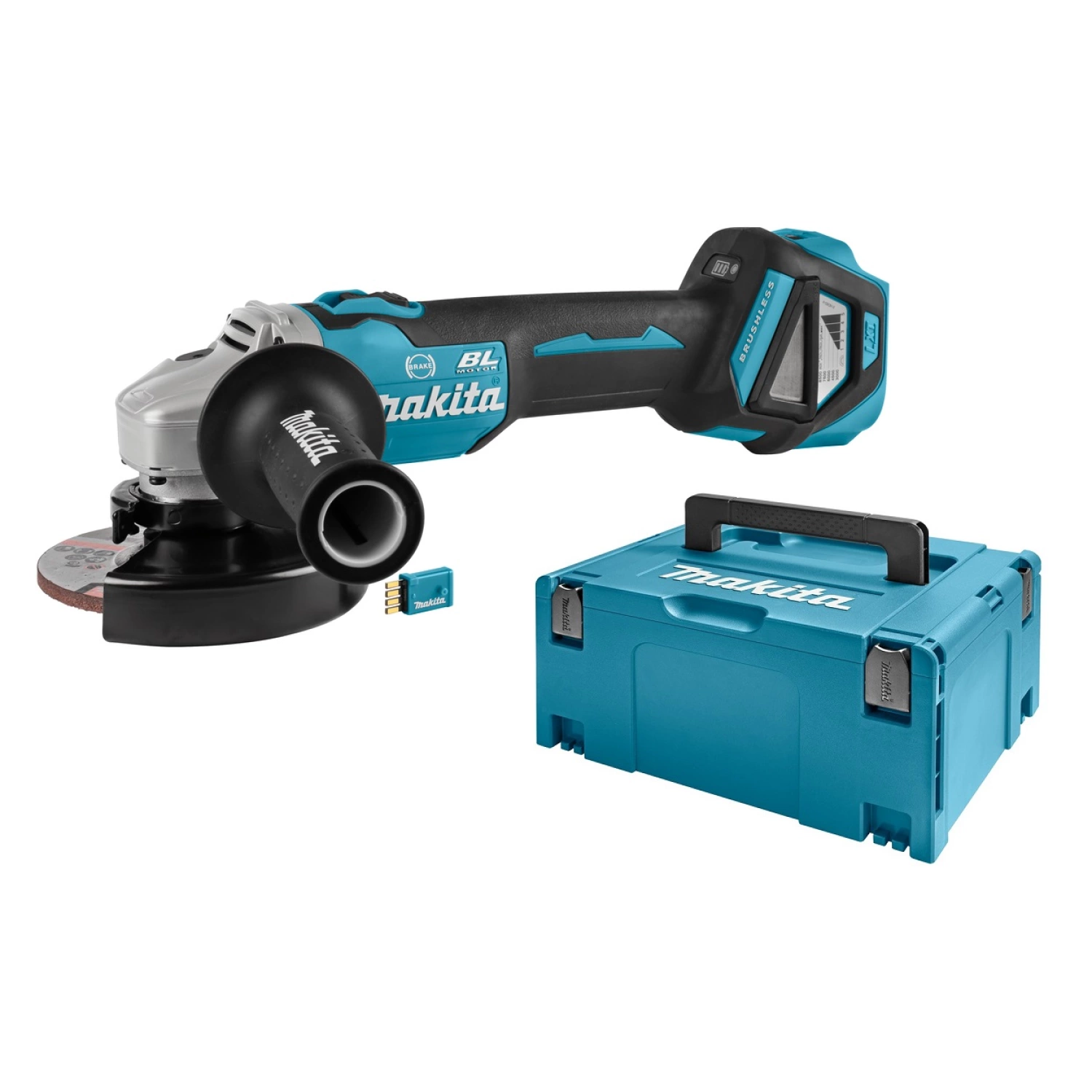 Makita DGA514ZJU 18V Li-Ion Accu AWS haakse slijper body in Mbox - 125mm - koolborstelloos
