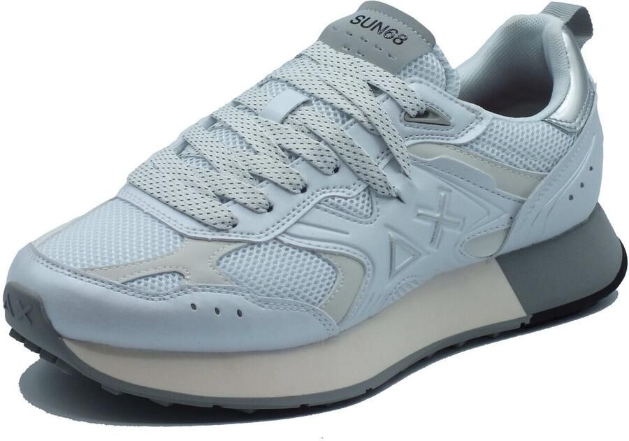 Sun68 Jaki 2.0 Silver Mesh Heren Sneakers Schoenen Wit Z36119