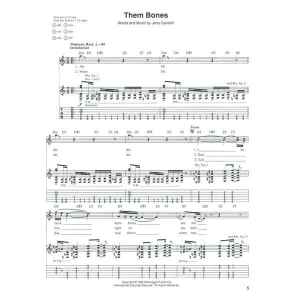 Alice In Chains Dirt Songbook TAB