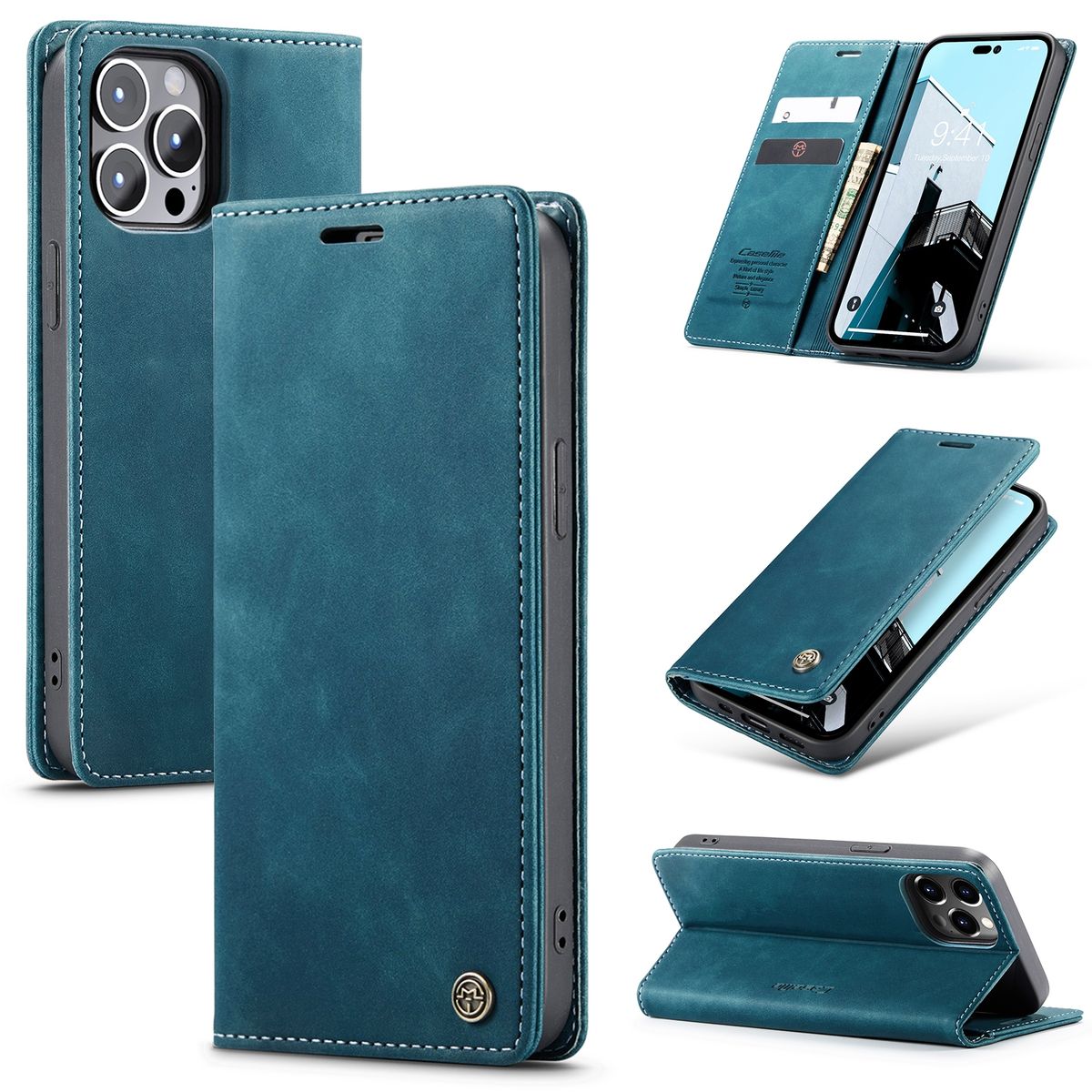 Schutz Handy Hülle für Apple iPhone 15 Pro Max Case Cover Tasche Wallet Etuis