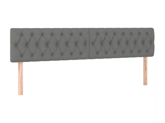 Sommier tapissier et matelas et LED Gris foncé 180x200 cm Tissu