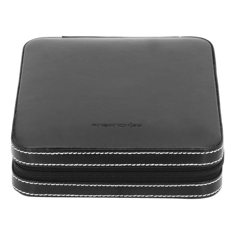 Ecrin 12 boutons de manchette, London, cuir noir