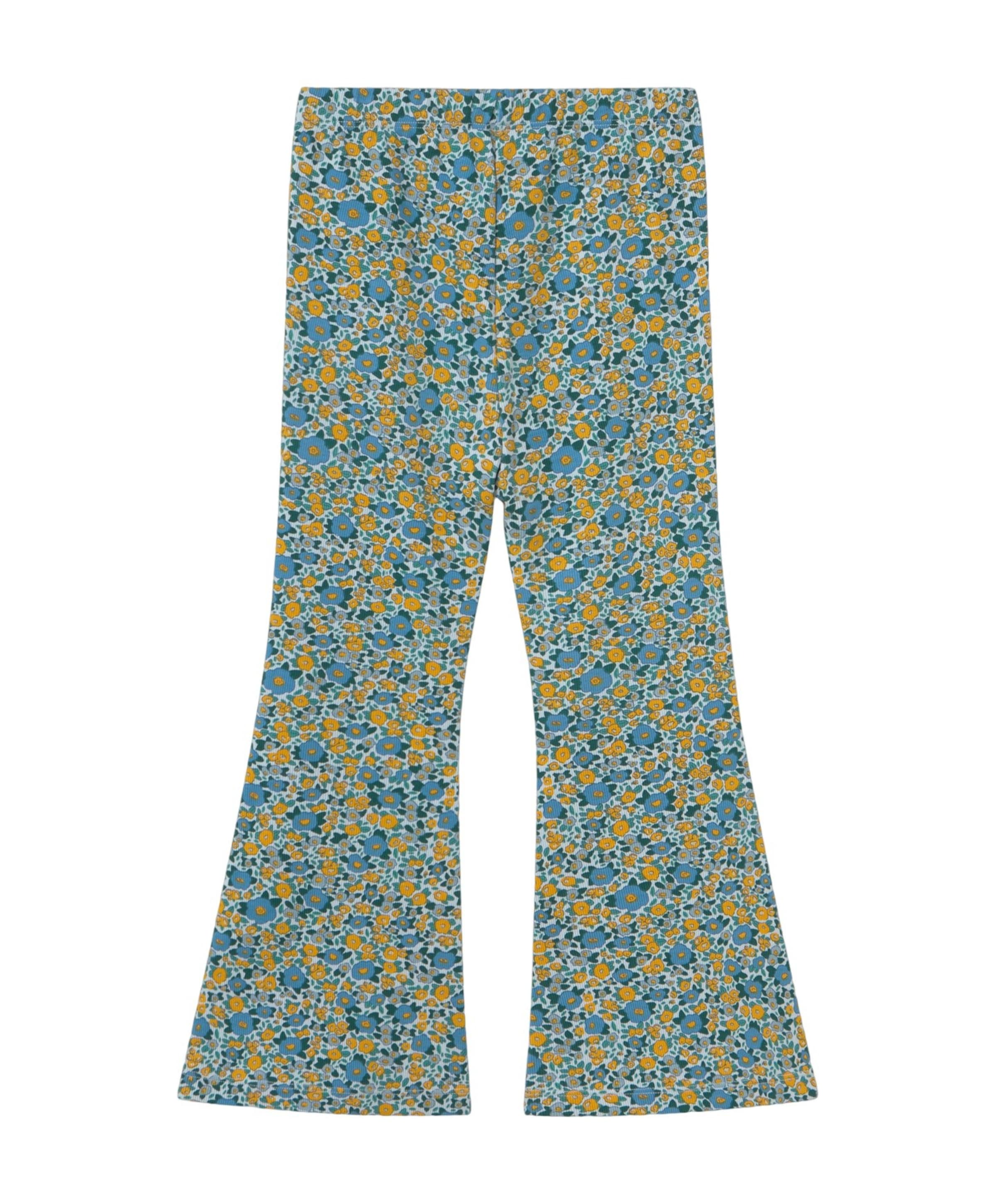 TINYCOTTONS Flower rib pant meisjes broek blauw