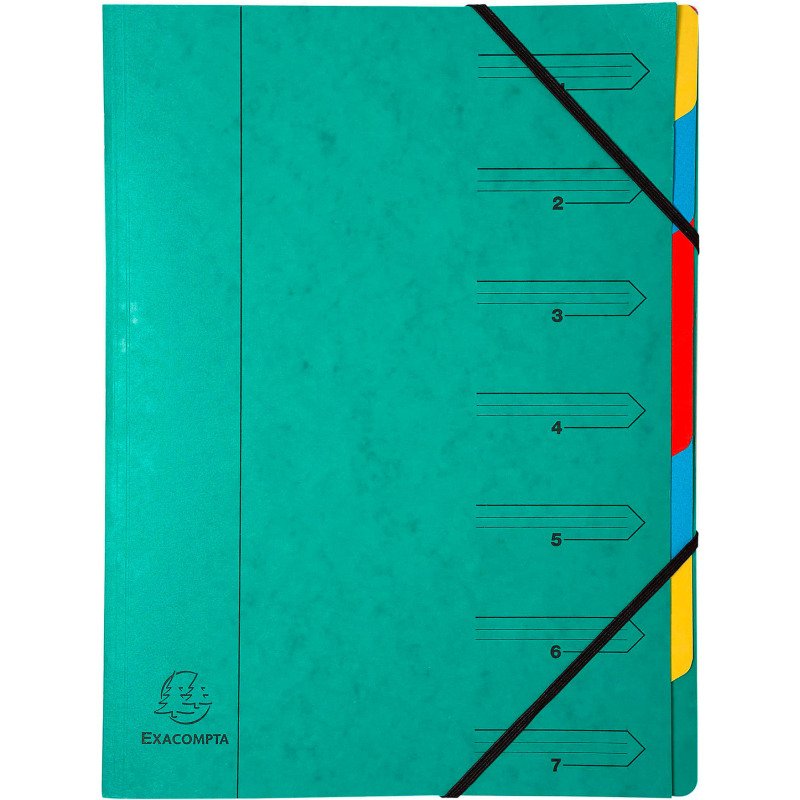 Trieur carte Exacompta 7 divisions couleurs assorties