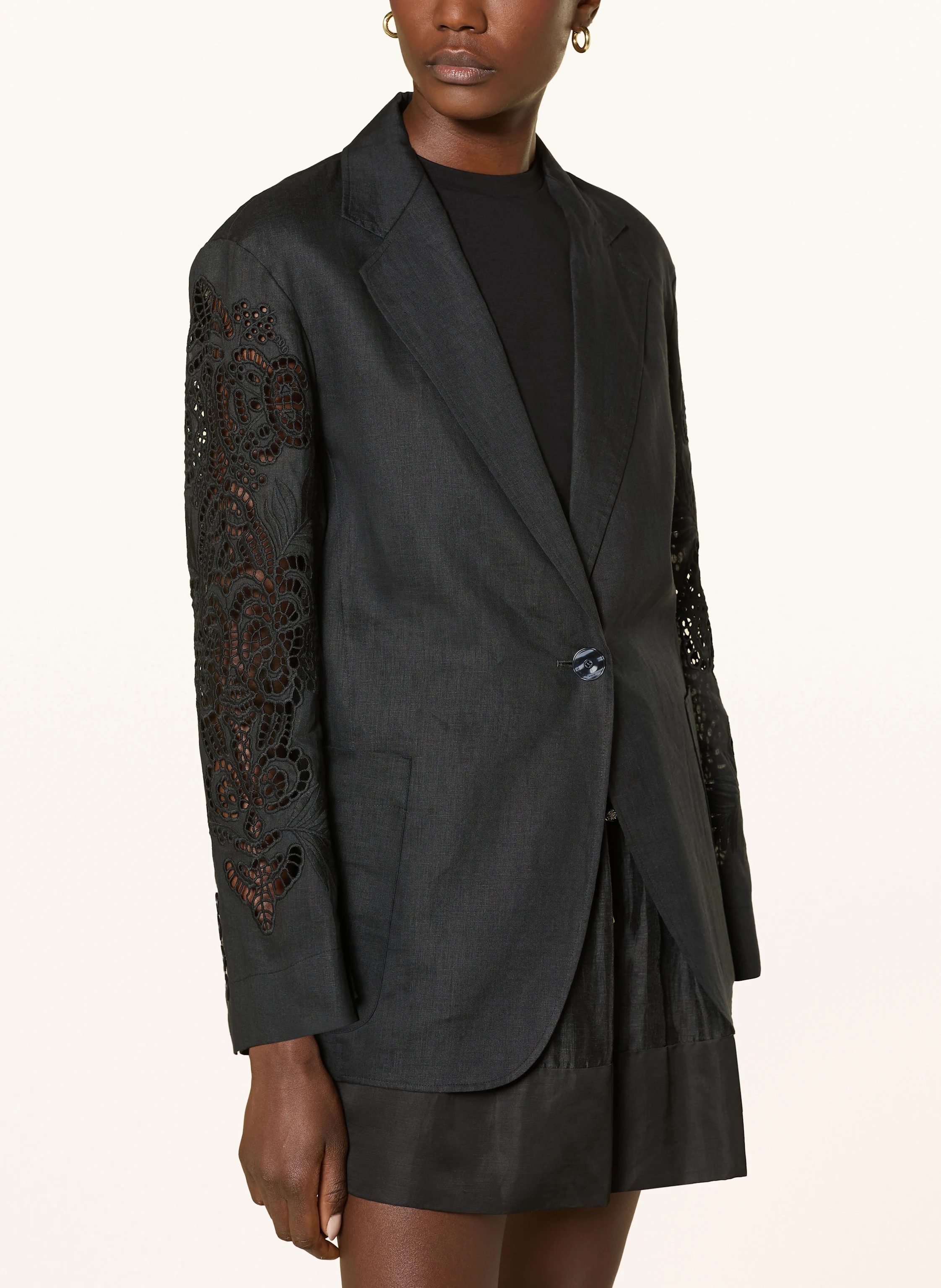 Max Mara STUDIO Blazer ANGIZIA aus Leinen mit Spitze