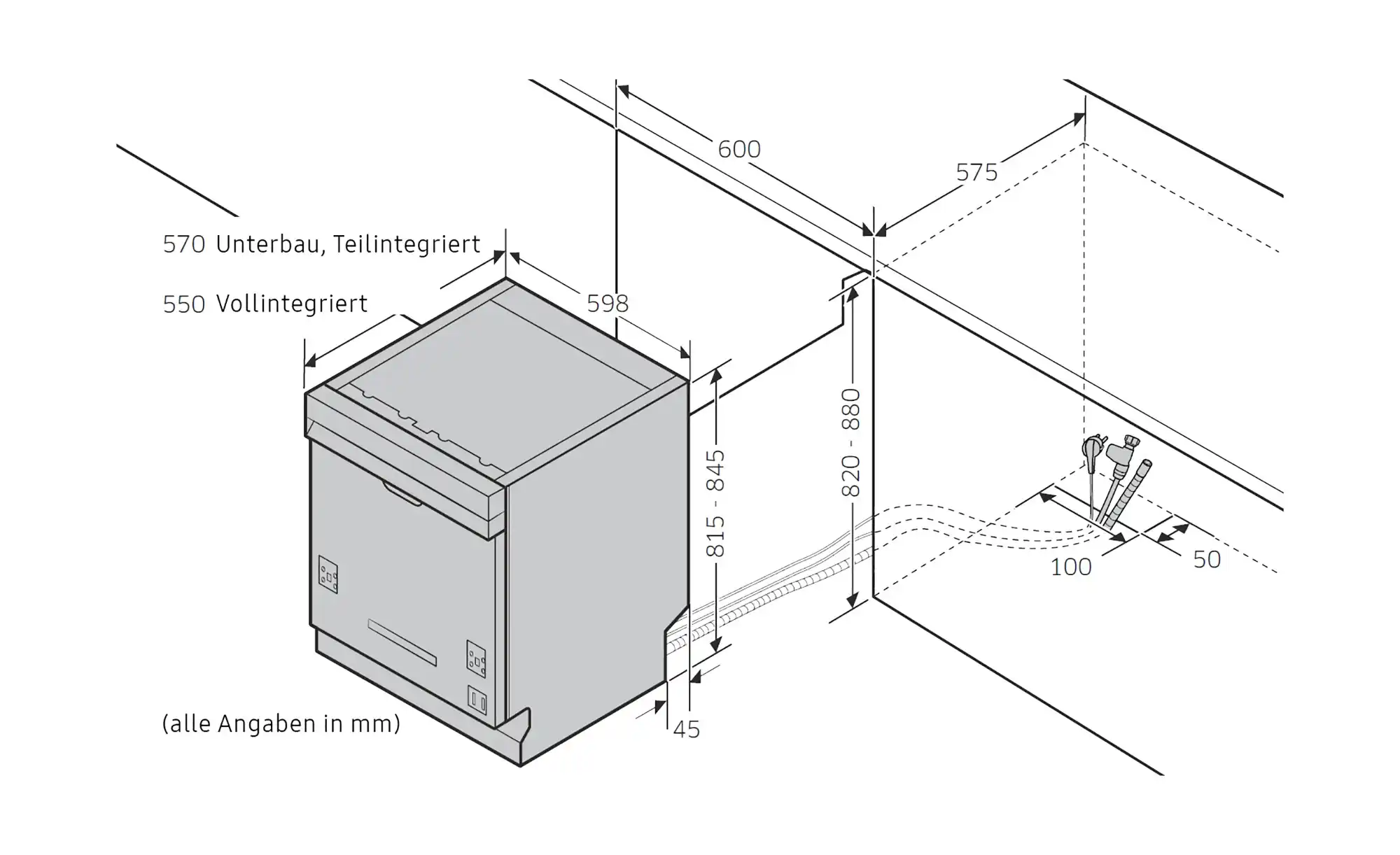 Samsung Einbau-Geschirrspüler DW60R7050SS/EG