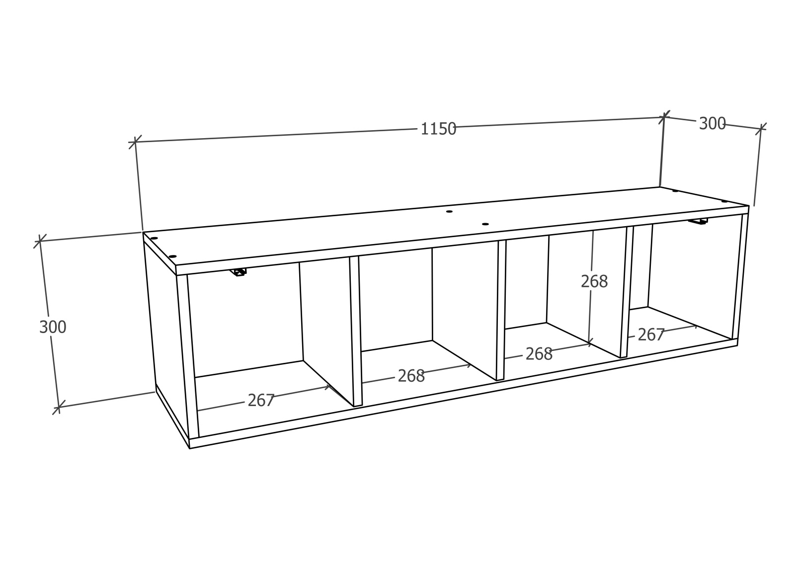 Hängeschrank ARILA XL - anthrazit - 115 cm