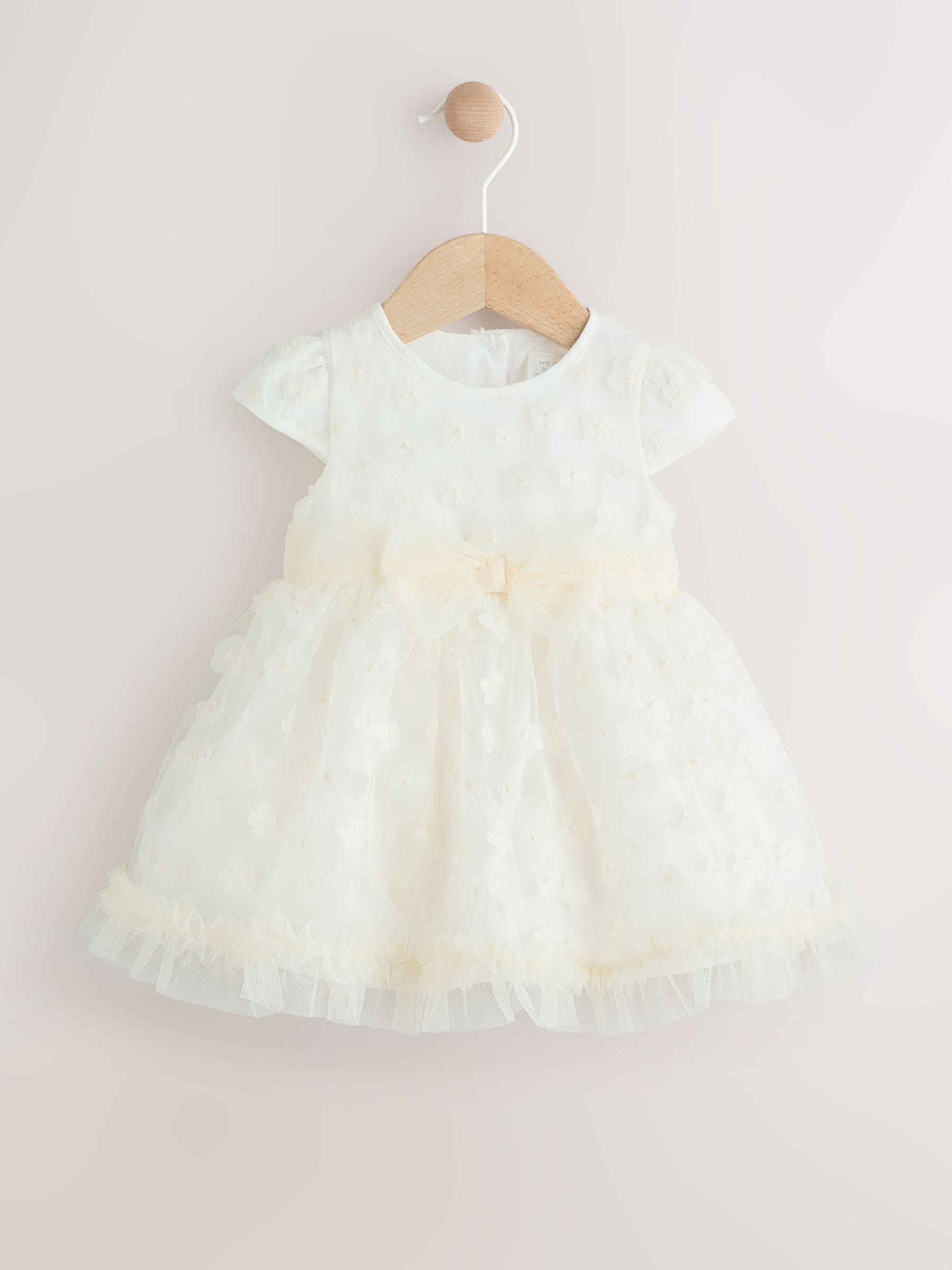 White 3D Flowers - Feestelijke babyjurk (0 mnd-2 jr)