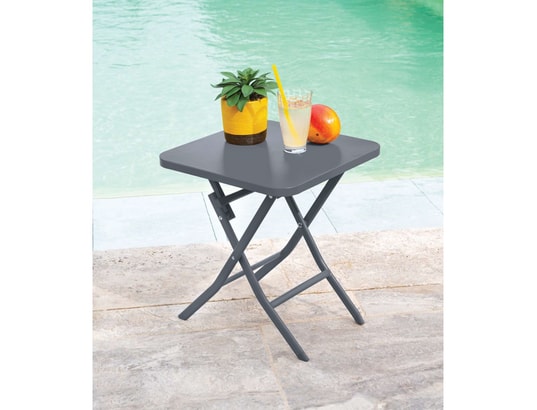 HESPERIDE - Table d'appoint de jardin carrée greensboro - gris graphite