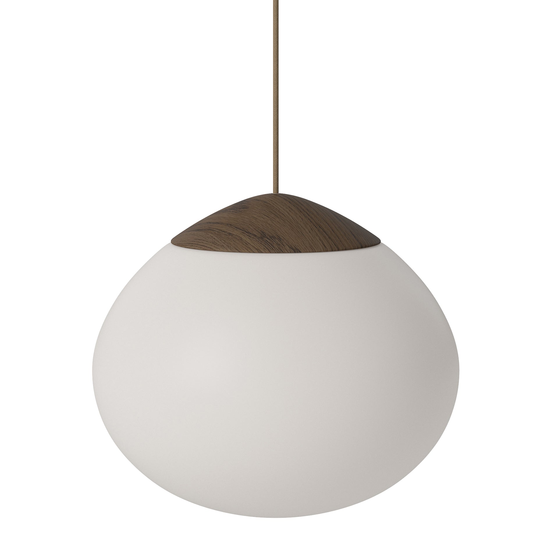 Bolia Acorn Hanglamp Ã 32 cm - Opaalglas - Donker Eiken
